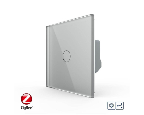 Умный сенсорный проходной диммер серый ZigBee Livolo (VL-C7FC1SD1Z-2GIP)