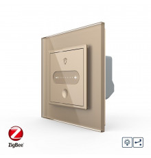Умный сенсорный проходной диммер золото ZigBee Livolo (VL-C7FC1SDZ-2AP)