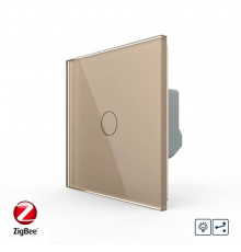 Умный сенсорный проходной диммер золотой ZigBee Livolo (VL-C7FC1SD1Z-2GAP)