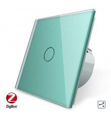 Умный сенсорный проходной ZigBee выключатель 1 сенсор зеленый стекло Livolo (VL-C701SZ-18)