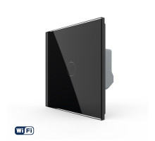 Умный сенсорный Wi-Fi выключатель 1 сенсор черный стекло Livolo (VL-C7FC1NY-2GBP)