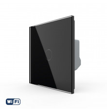 Розумний сенсорний Wi-Fi вимикач 1 сенсор чорний скло Livolo (VL-C7FC1NY-2GBP)