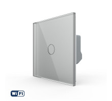 Умный сенсорный Wi-Fi выключатель 1 сенсор серый стекло Livolo (VL-C7FC1NY-2GIP)