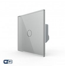 Розумний сенсорний Wi-Fi вимикач 1 сенсор сірий скло Livolo (VL-C7FC1NY-2GIP)