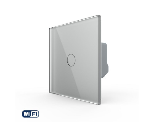 Умный сенсорный Wi-Fi выключатель 1 сенсор серый стекло Livolo (VL-C7FC1NY-2GIP)