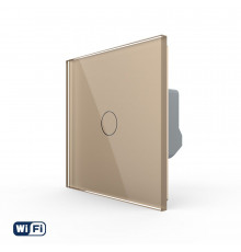 Розумний сенсорний Wi-Fi вимикач 1 сенсор золотий скло Livolo (VL-C7FC1NY-2GAP)