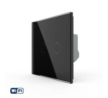 Умный сенсорный Wi-Fi выключатель 2 сенсора черный стекло Livolo (VL-C7FC2NY-2GBP)
