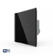 Розумний сенсорний Wi-Fi вимикач 2 сенсора чорний скло Livolo (VL-C7FC2NY-2GBP)
