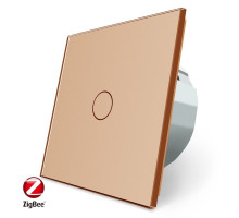 Умный сенсорный ZigBee выключатель 1 сенсор золото стекло Livolo (VL-C701Z-13)