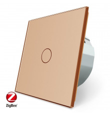 Розумний сенсорний ZigBee вимикач 1 сенсор золото скло Livolo (VL-C701Z-13)