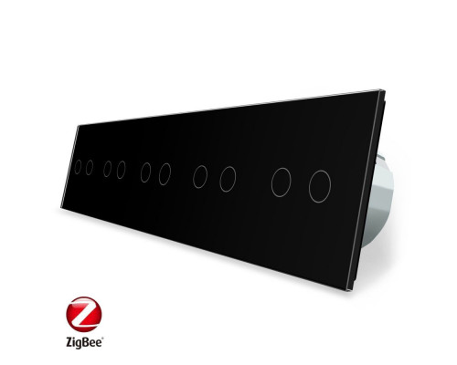 Умный сенсорный ZigBee выключатель 10 сенсоров (2-2-2-2-2) черный стекло Livolo (VL-C710Z-12)