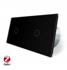 Розумний сенсорний ZigBee вимикач 2 сенсора (1-1) чорний Livolo (VL-C701Z/C701Z-12)