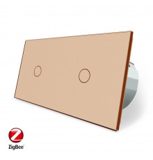 Розумний сенсорний ZigBee вимикач 2 сенсора (1-1) золото Livolo (VL-C701Z/C701Z-13)
