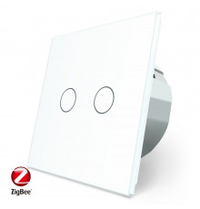 Розумний сенсорний ZigBee вимикач 2 сенсора білий скло Livolo (VL-C702Z-11)