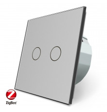 Розумний сенсорний ZigBee вимикач 2 сенсора сірий скло Livolo (VL-C702Z-15)