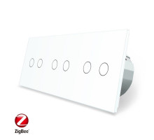 Умный сенсорный ZigBee выключатель 6 сенсоров (2-2-2) белый Livolo (VL-C702Z/C702Z/C702Z-11)