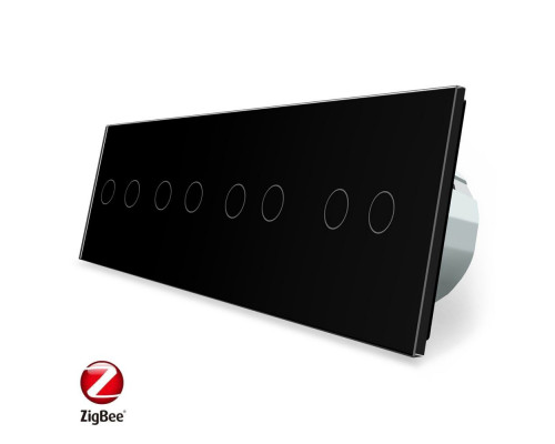 Умный сенсорный ZigBee выключатель 8 сенсоров (2-2-2-2) черный Livolo (VL-C708Z-12)