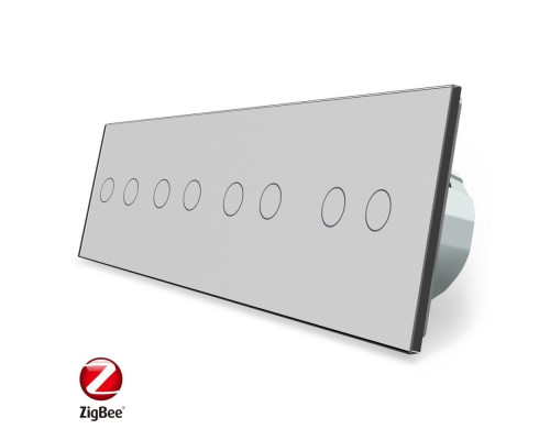 Умный сенсорный ZigBee выключатель 8 сенсоров (2-2-2-2) серый Livolo (VL-C708Z-15)