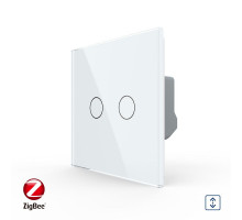 Умный сенсорный ZigBee выключатель для роллет белый Livolo (VL-C7FC2NWZ-2GWP)