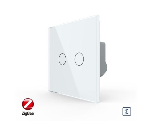 Умный сенсорный ZigBee выключатель для роллет белый Livolo (VL-C7FC2NWZ-2GWP)