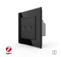 Умный сенсорный ZigBee выключатель для роллет Sense черный Livolo (VL-C7FC2WZ-2BP)