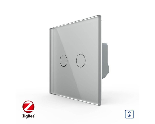 Умный сенсорный ZigBee выключатель для роллет серый Livolo (VL-C7FC2NWZ-2GIP)