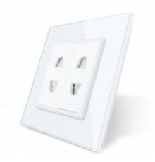 Универсальная двойная розетка 2 стандарта в 1 белый Livolo (VL-C7C2A-11)