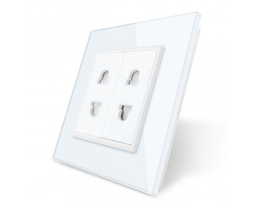 Универсальная двойная розетка 2 стандарта в 1 белый Livolo (VL-C7C2A-11)