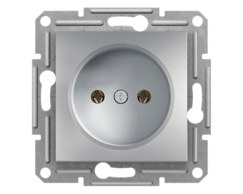 Розетка без заземления Аsfora алюминий