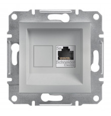 Розетка компьютерная RJ45 STP кат. 5е Asfora алюминий