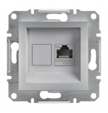 Розетка компьютерная RJ45 UTP кат. 5е Asfora алюминий