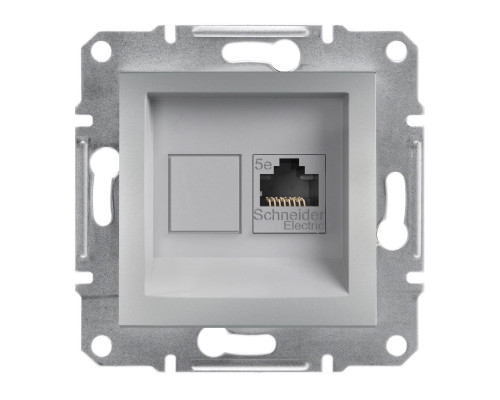 Розетка компьютерная RJ45 UTP кат. 5е Asfora алюминий