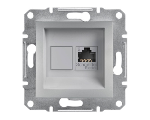 Розетка компьютерная RJ45 UTP кат.6 Asfora алюминий