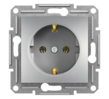 Розетка с заземлением Аsfora алюминий