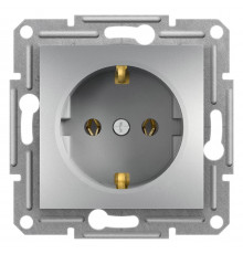 Розетка с заземлением Аsfora алюминий