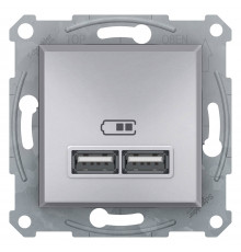 USB розетка 2,1a алюминий Asfora