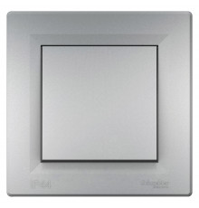 Выключатель самозажимной одноклавишный алюминий ip44 Asfora